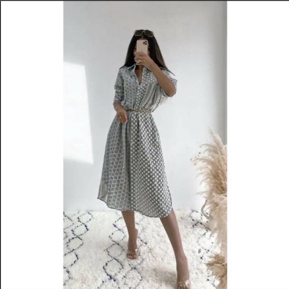 Zara open knit embroidery patchwork dress tunic duster - Picture 7 of 15
